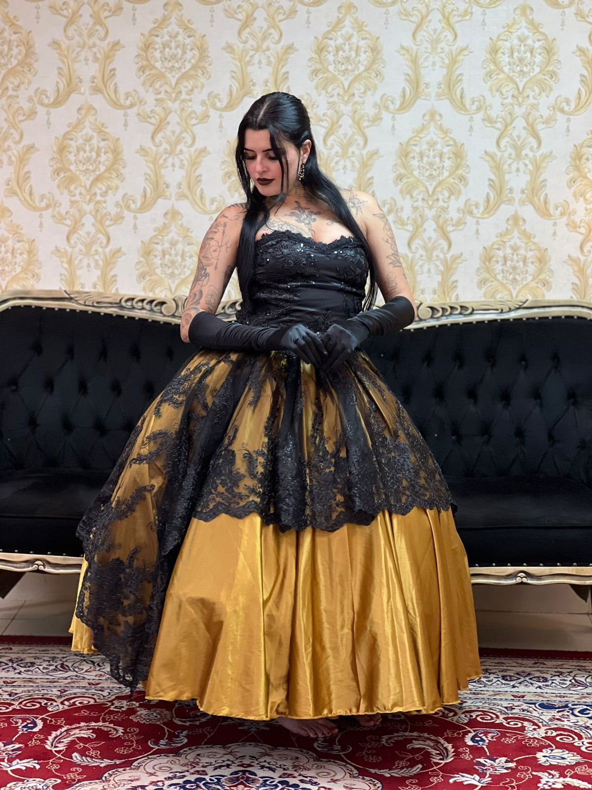 Saia Dama Dourado/Preto 2316