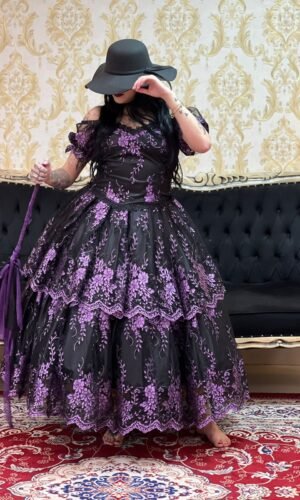 Saia Majestade Preto/Roxo 2514