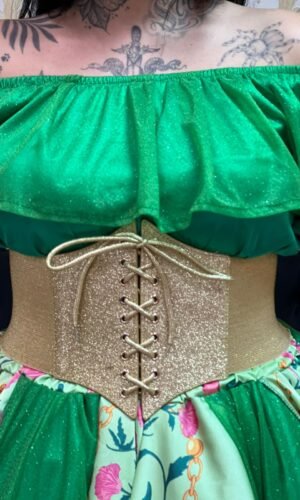 Cinto Corselet Brilho Dourado