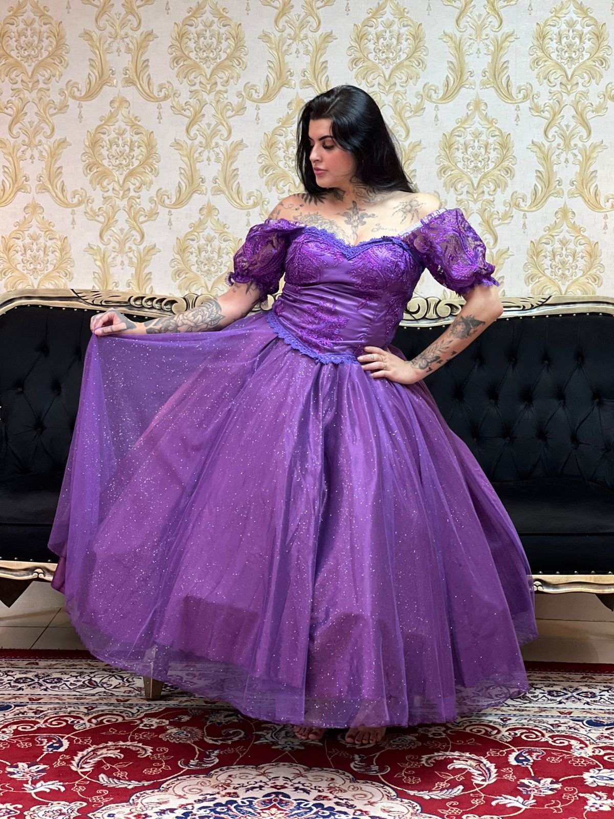 Corpete Bordado Roxo 508