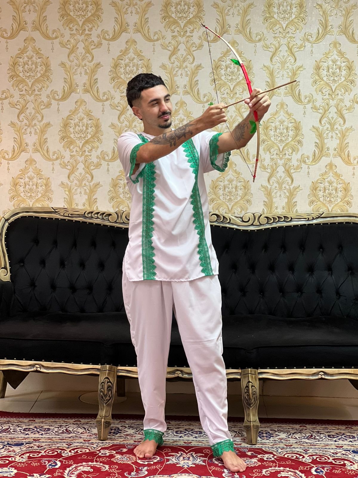 Conjunto Guipir Branco/Verde 660