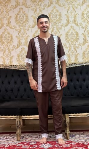 Conjunto Guipir Marrom/Branco 927