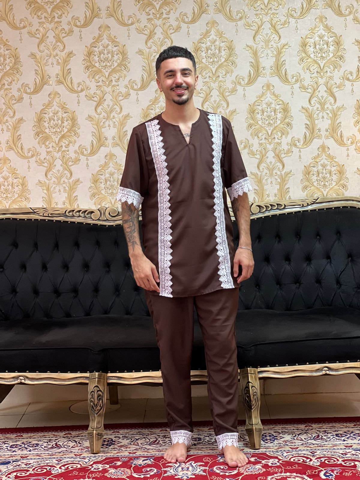 Conjunto Guipir Marrom/Branco 927