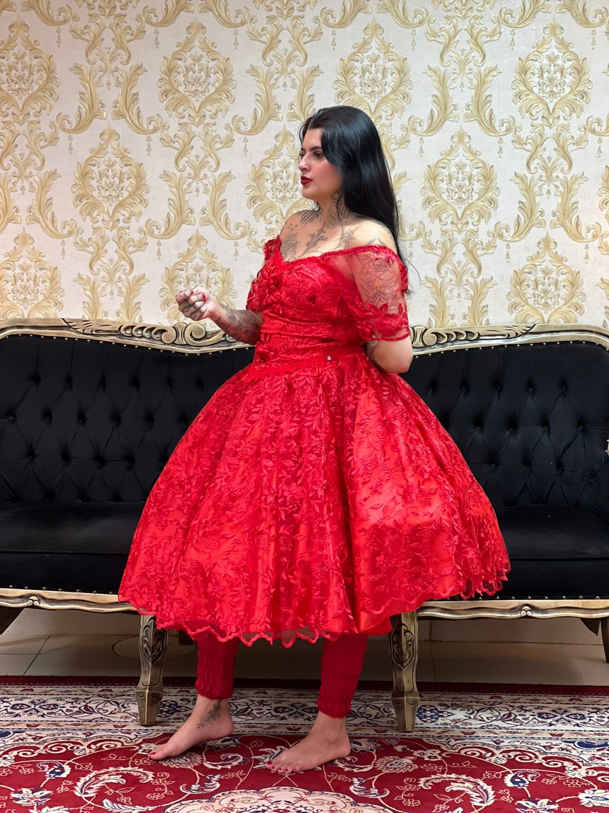 Saia Luxo Curta Vermelho 183