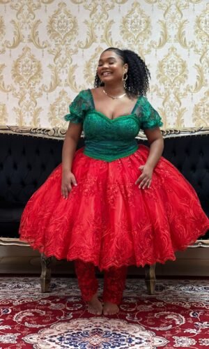 Saia Bordada Curta Vermelho 189