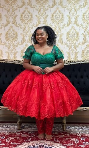 Saia Bordada Curta Vermelho 189