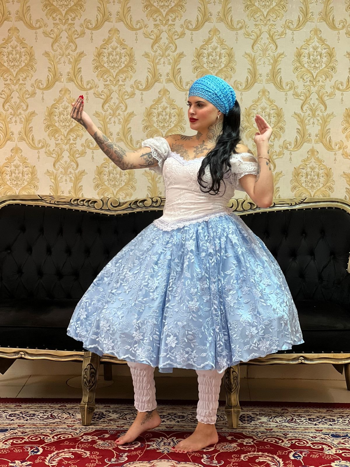 Saia Luxo Curta Azul 449