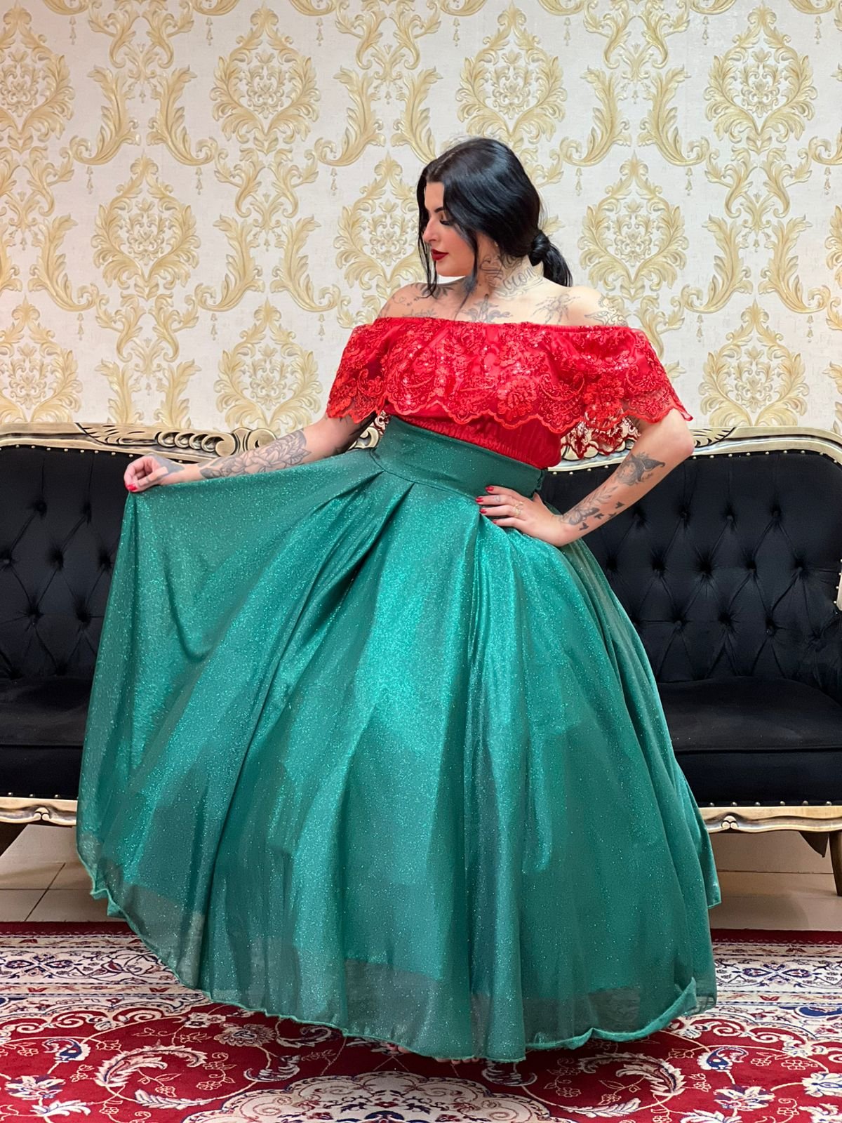 Saia Aurora Longa Verde 621