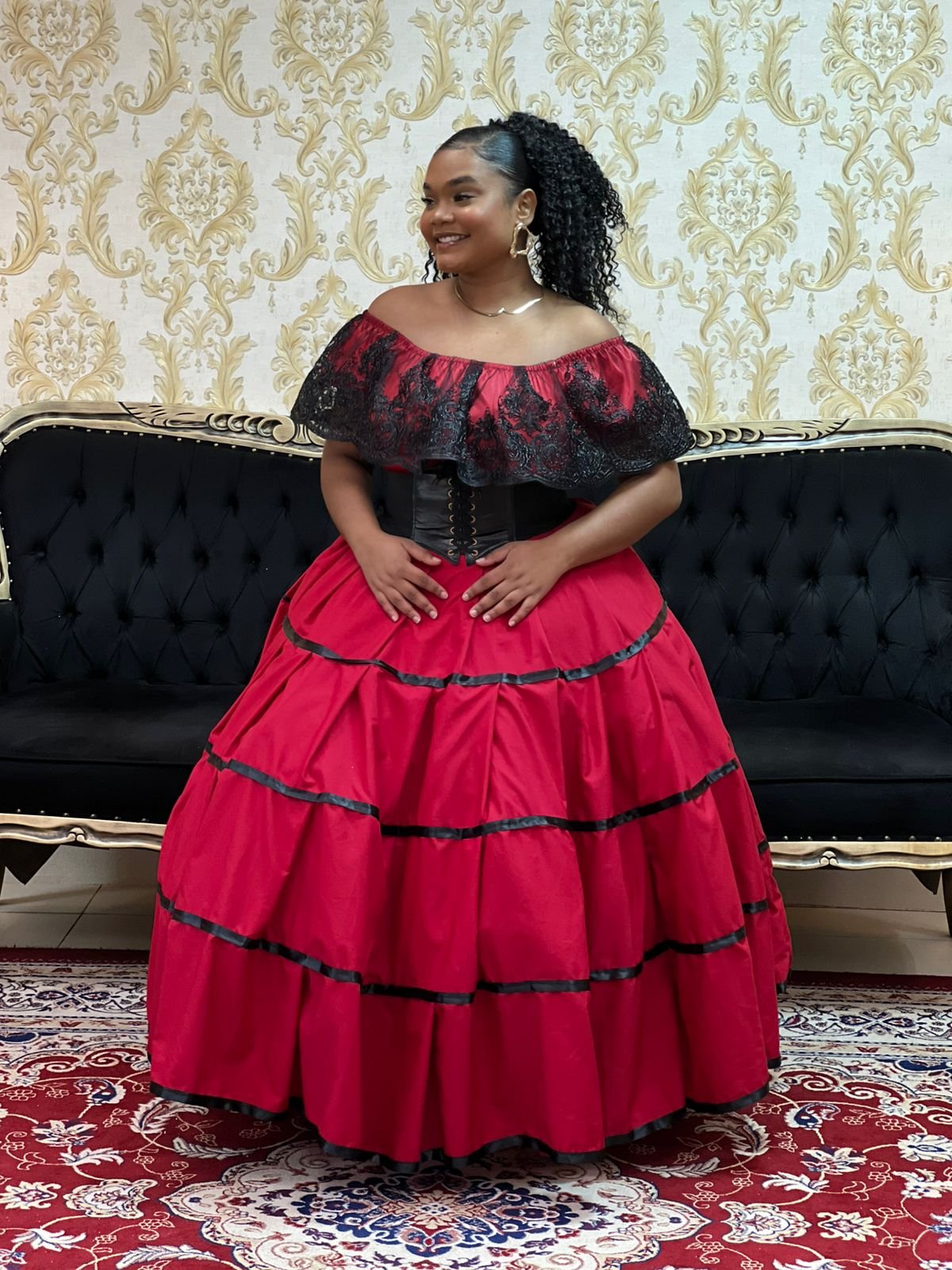 Saia Gomos Oxfor Longa Verm/Pto 2118