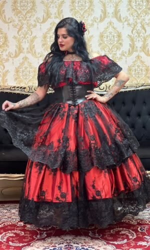 Saia Majestade Verm/Preto 2187