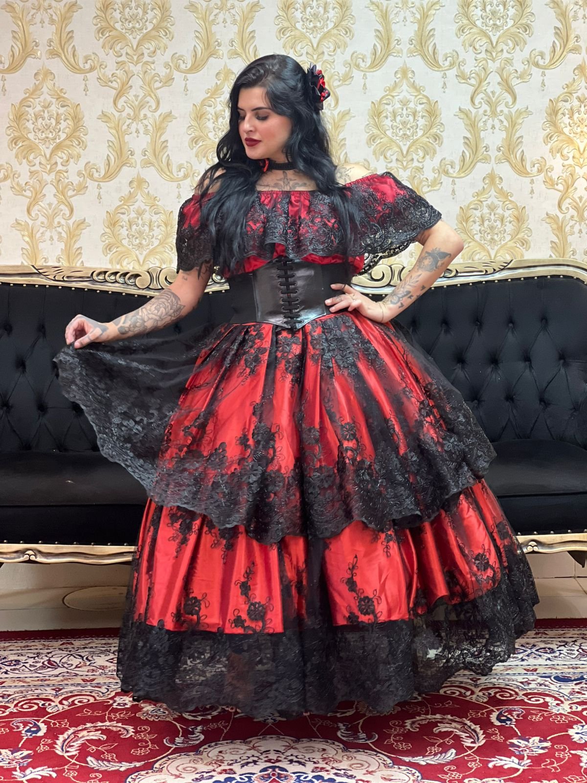 Saia Majestade Verm/Preto 2187