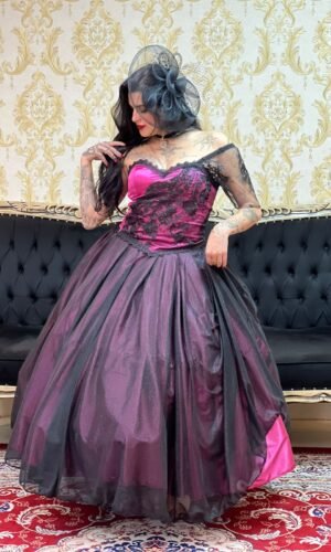 Saia Aurora Longa Rosa/Preto 2702