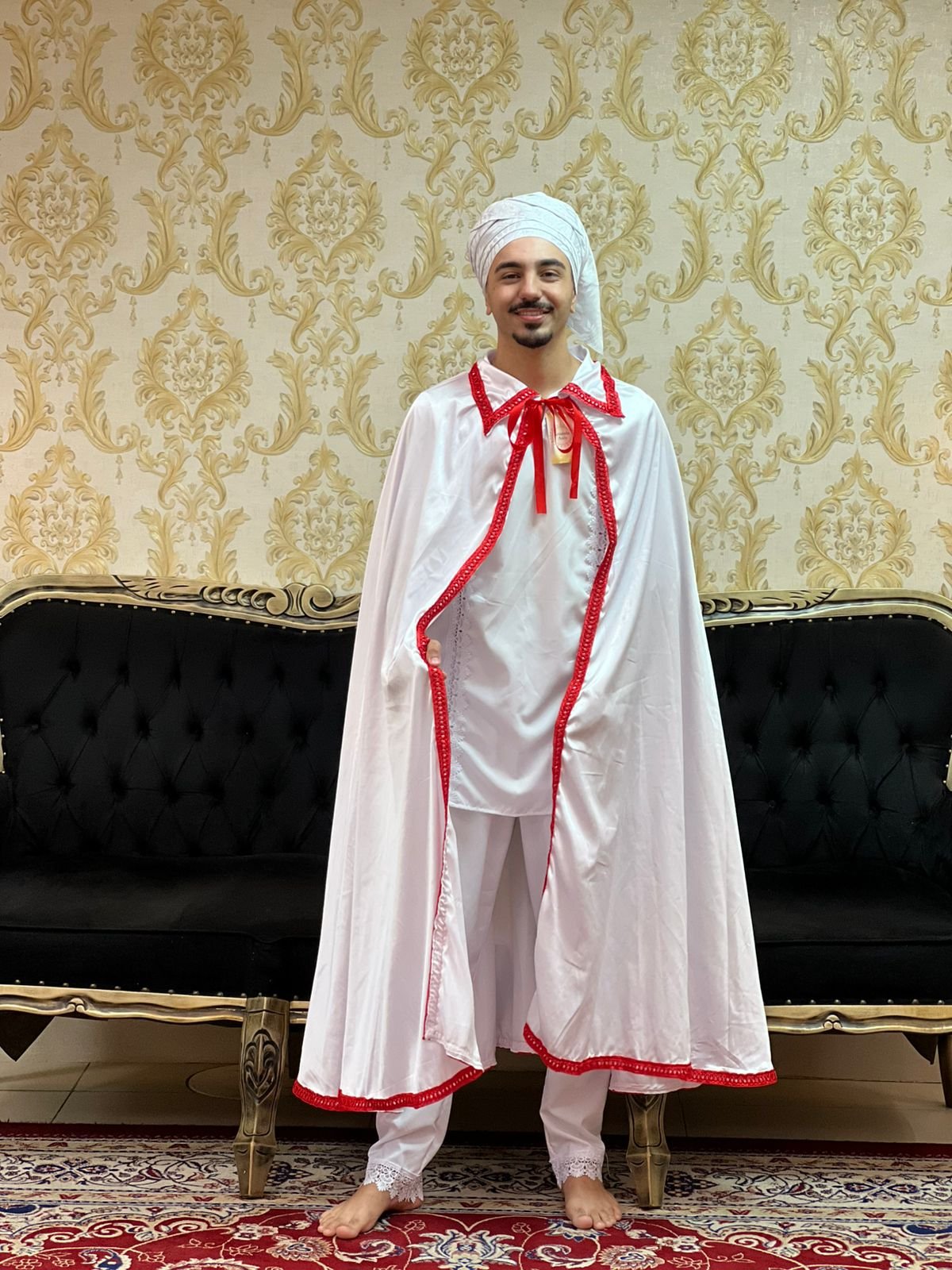 Capa Gola Cetim Bco/Verm 002