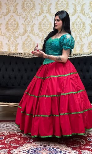 Saia Gomos Oxfor Longa Verm/Verde 169