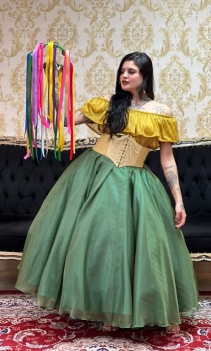 Saia Voal Longa Verde 667