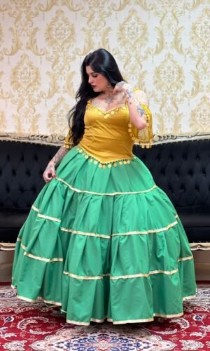 Saia Gomos Oxfor Longa Verde/Dou 8686
