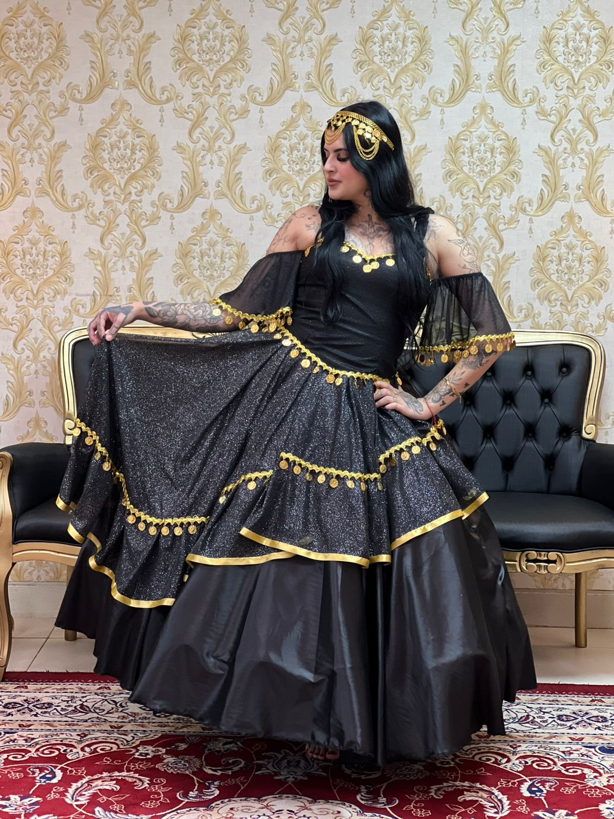 Saia Safira Preto/Dou 8203