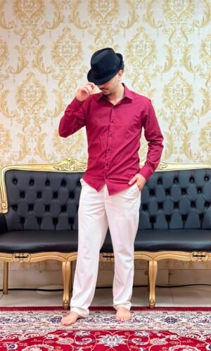 Camisa Social Slim Bordô 187
