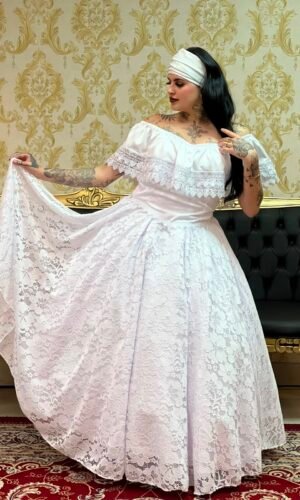 Saia Renda Longa Branco 029