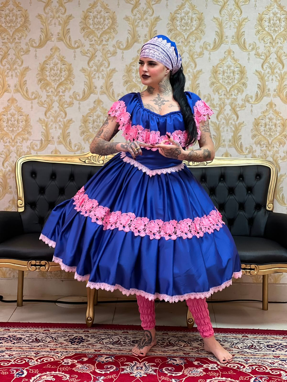 Saia Axé Azulão/Rosa 436