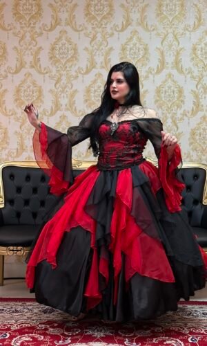 Conjunto Luar Preto/Vermelho 2142