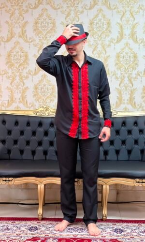 Camisa Guipir Preto/Verm 205