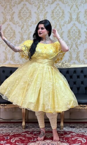 Blusa Babado Bordado Amarelo 309
