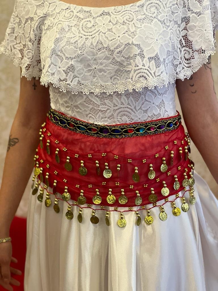 Cinto Moedas Vermelho