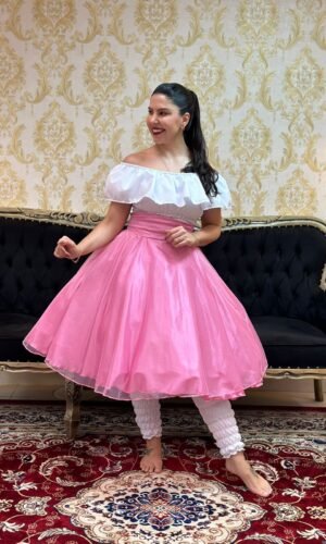Saia Brilho Curta Rosa 710