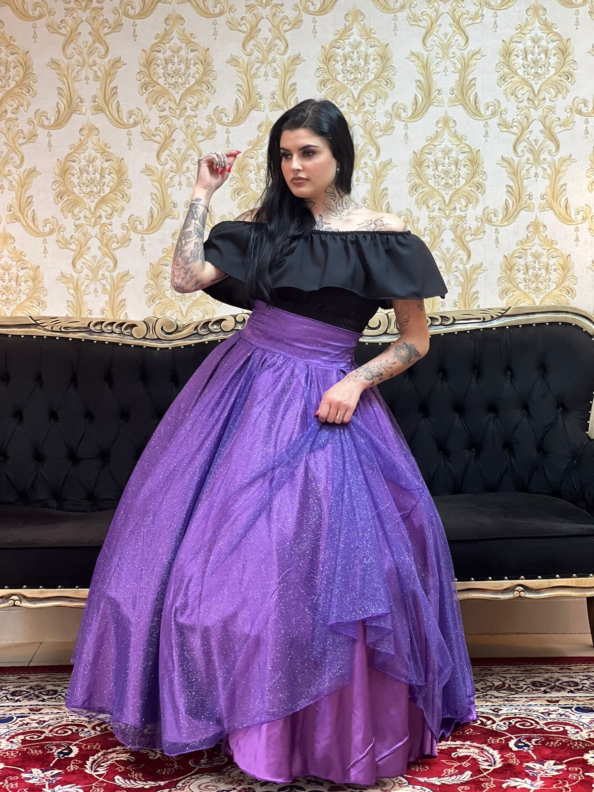 Saia Brilho Longa Roxo 570