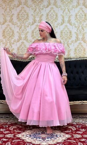 Saia Voal Longa Rosa 706