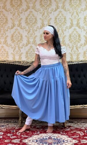 Saia Serão Oxfor Azul 483