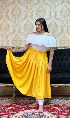 Saia Serão Oxfor Amarelo Forte 335