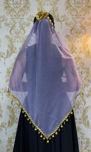Lenço Brilho Moedas Lilas 040