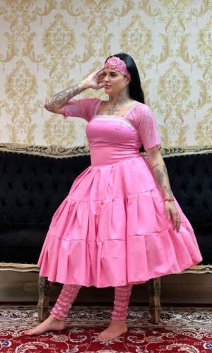 Saia Gomos Oxford Curta Rosa 703