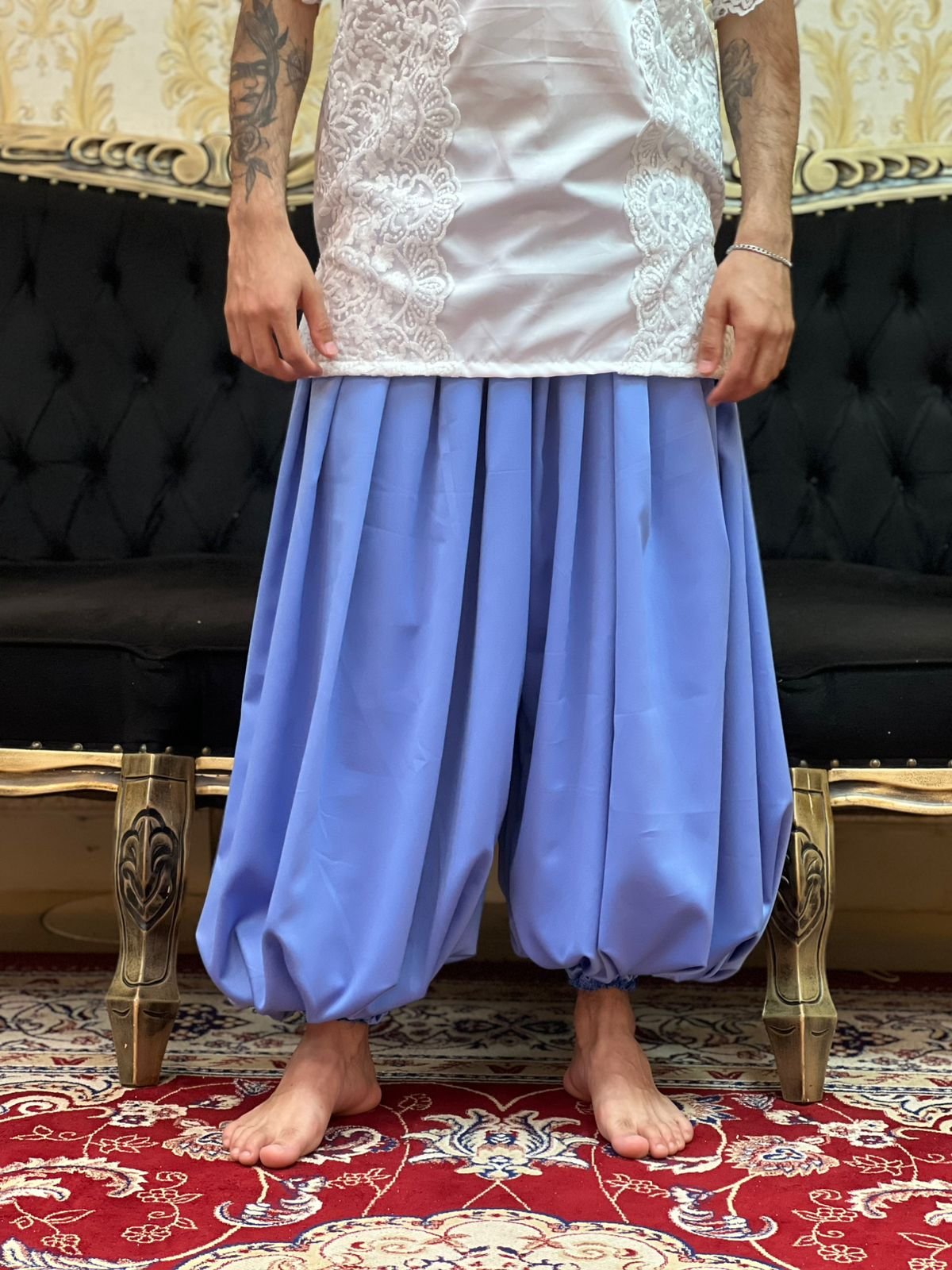 Bombachão Crepe Azul 444