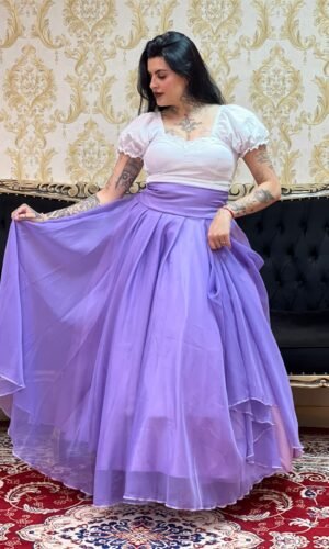 Saia Voal Longa Lilas 527