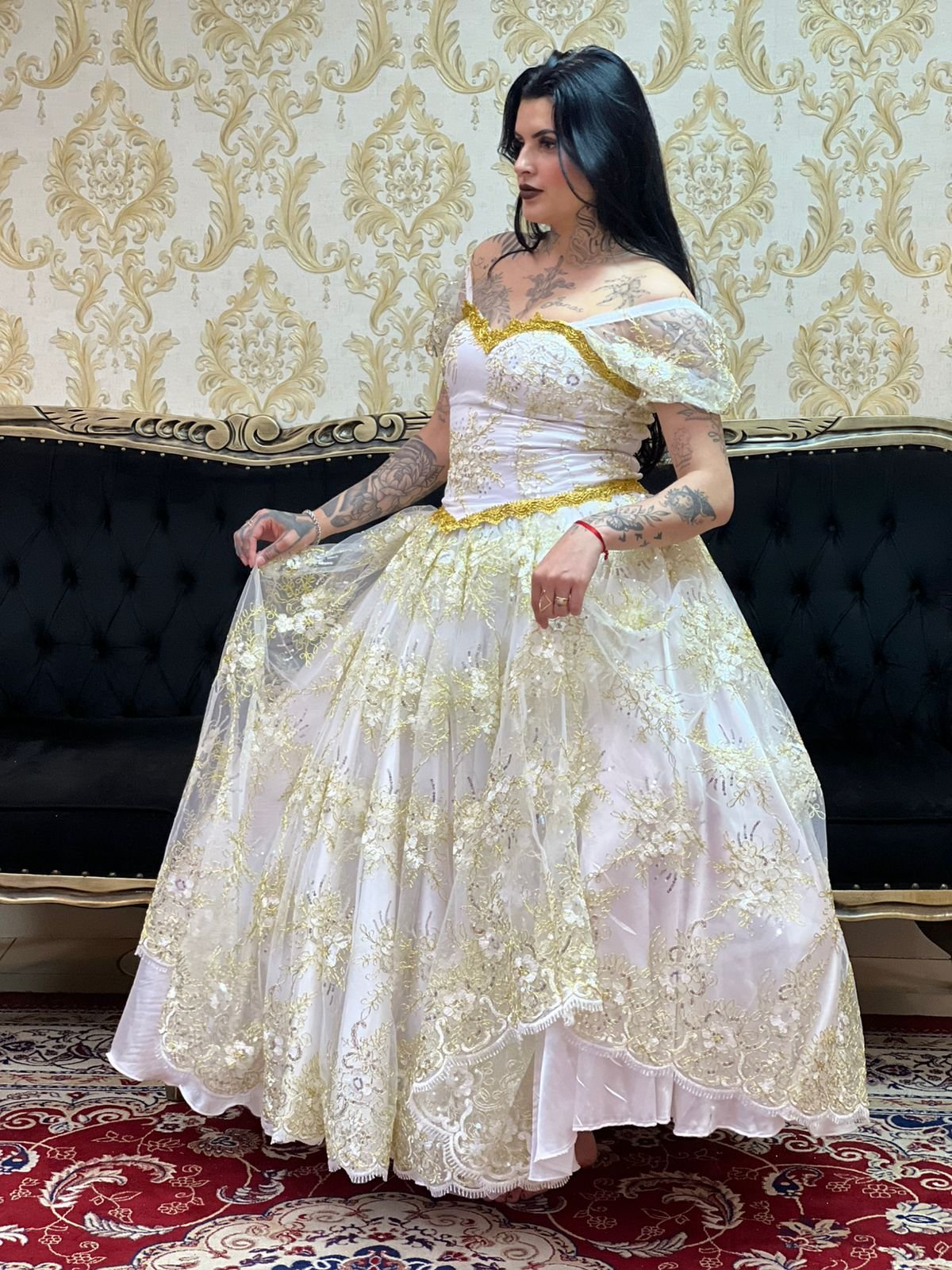 Saia Bordada Longa Branco/Dou 005