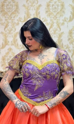 Corpete Bordado Roxo/Dou 507