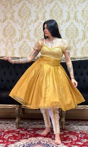 Saia Brilho Curta Dourado 352