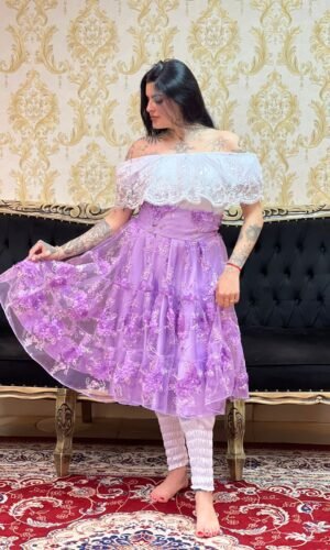Saia Glamour Curta Lilas 519