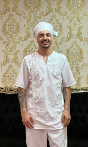 Kafta Bordada Branco 064