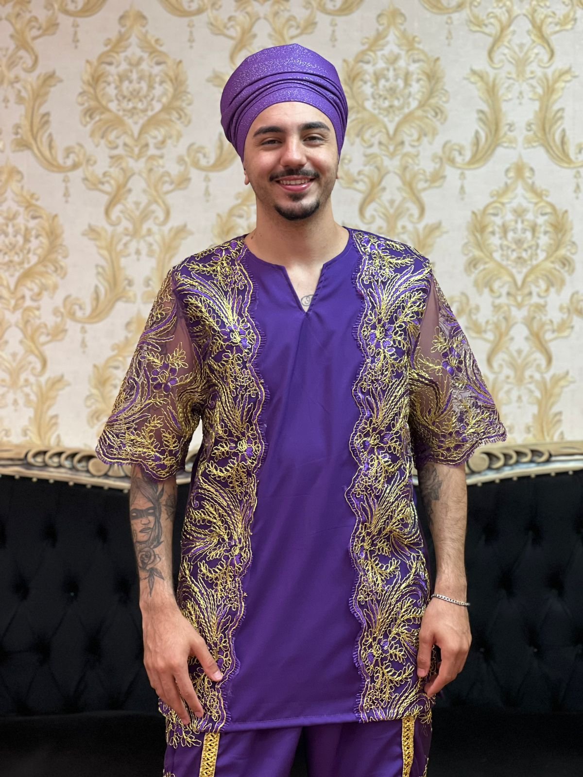 Kafta Luxo Roxo/Dourado 505