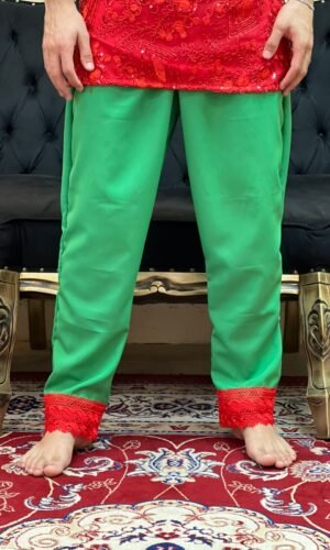 Calça Guipir Verde/Verm 607