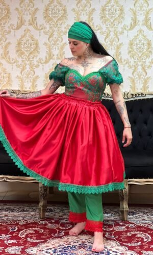 Saia Prada Vermelho/Verde 134