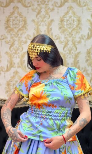 Blusa Flores Azul 403