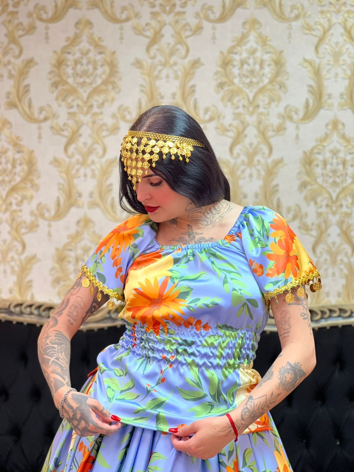 Blusa Flores Azul 403