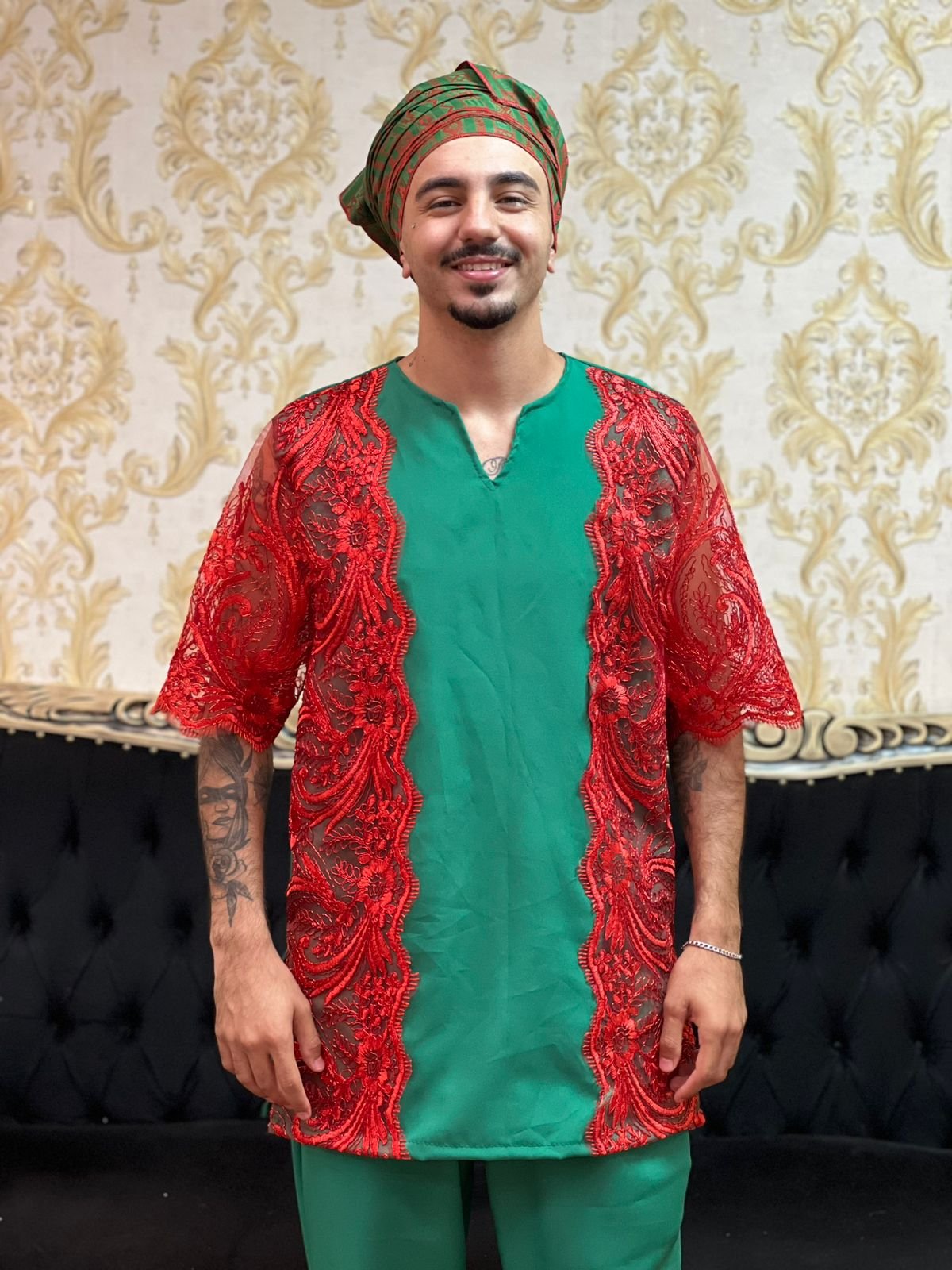 Kafta Luxo Verde/Verm 606