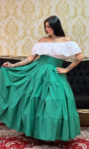 Saia Gomos Oxfor Longa Verde 632