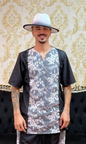 Kafta Bordada Preto/Branco 215